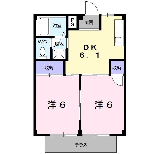 四日市市山手町のアパートの間取り