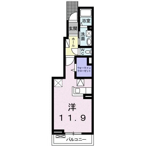 郡山市香久池のアパートの間取り