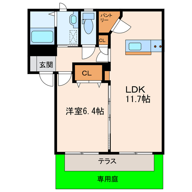 掛川市中のアパートの間取り