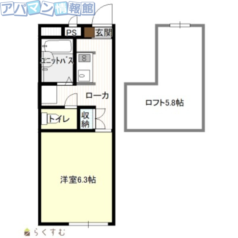 新潟市江南区横越中央のアパートの間取り