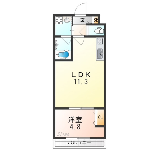 京都市西京区桂上野東町のマンションの間取り