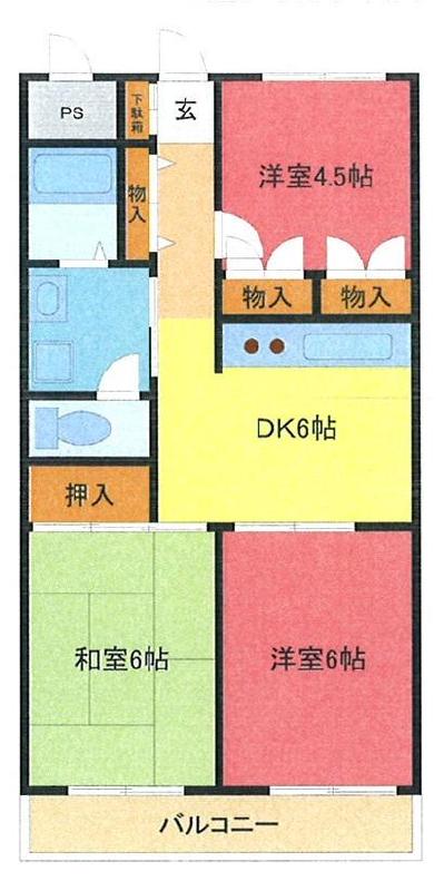 さいたま市中央区大戸のマンションの間取り