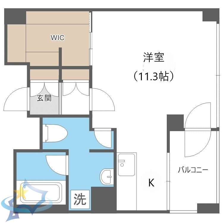 【札幌市中央区南七条西のマンションの間取り】