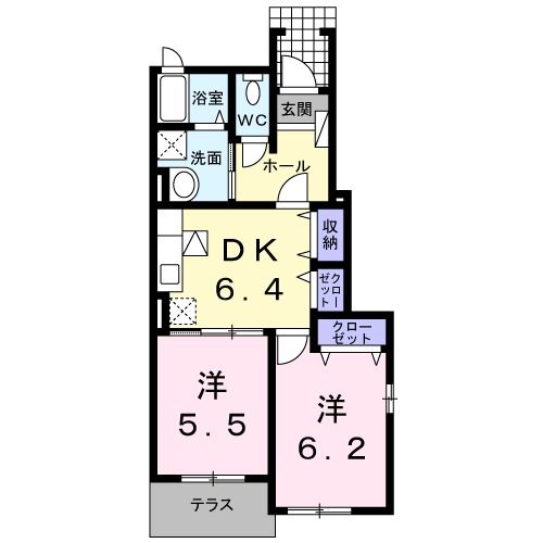 北九州市八幡西区高江のアパートの間取り