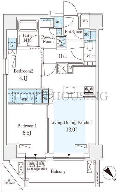 港区西麻布のマンションの間取り