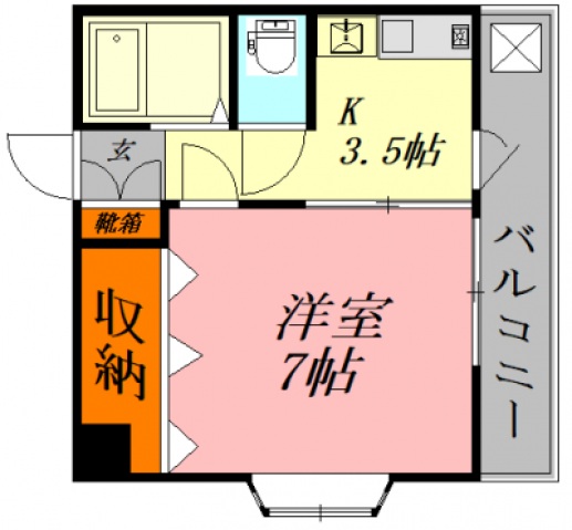 広島市中区江波南のマンションの間取り