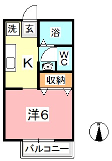 浅口市鴨方町六条院中のアパートの間取り