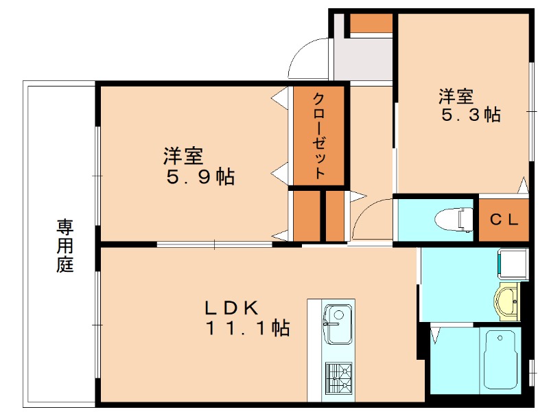 宮若市本城のアパートの間取り