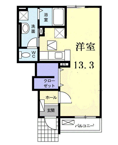 石巻市蛇田のアパートの間取り