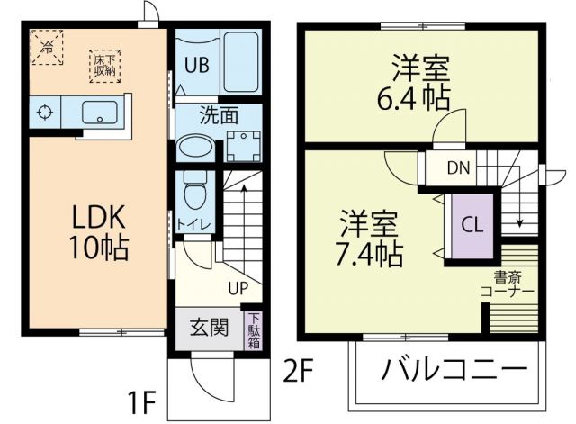 児玉郡神川町大字渡瀬のアパートの間取り