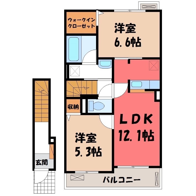 太田市寺井町のアパートの間取り