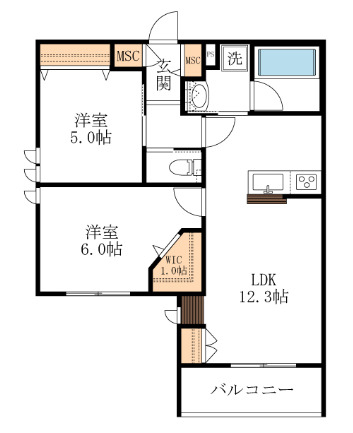 （仮称）三郷市早稲田２丁目メゾンの間取り