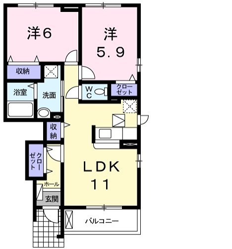 サンファミール西辛川の間取り