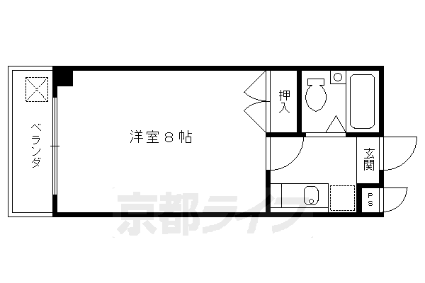 京都市南区東九条松田町のマンションの間取り