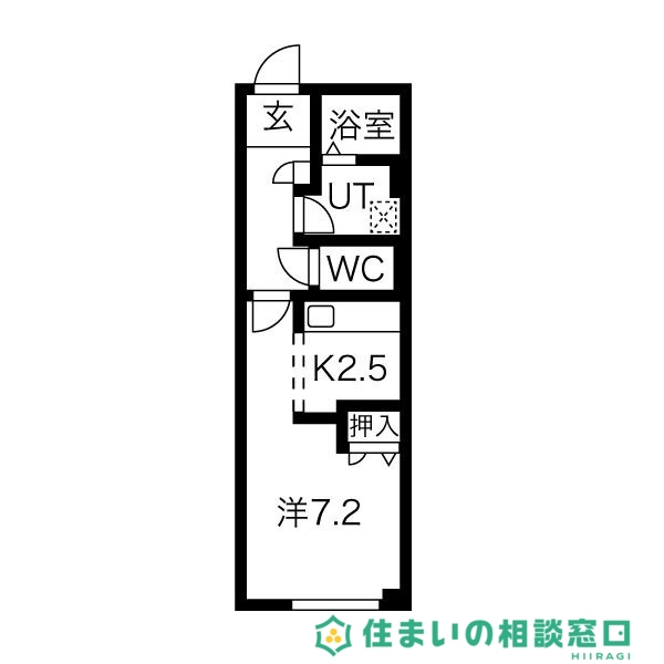 岡崎市大樹寺のアパートの間取り