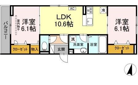 江戸川区鹿骨町のアパートの間取り