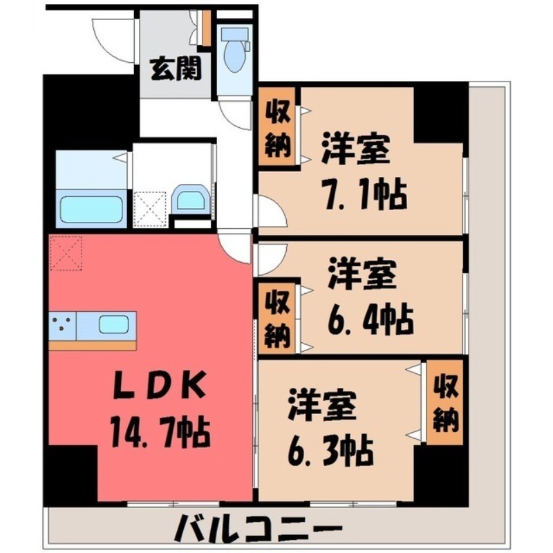 サンモールF.K.Dの間取り