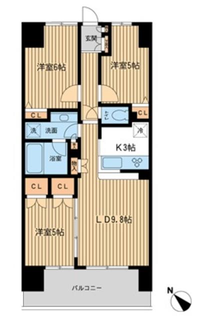 千葉市中央区中央港のマンションの間取り