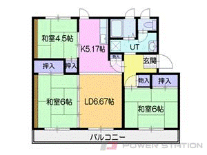 小樽市銭函のマンションの間取り