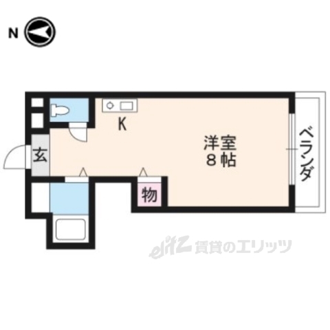 京都市伏見区深草西浦町１丁目のマンションの間取り