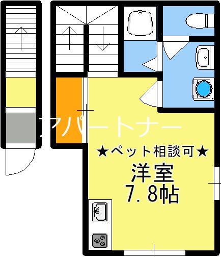 鹿児島市荒田のアパートの間取り