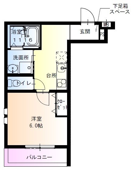 大阪市旭区赤川のアパートの間取り