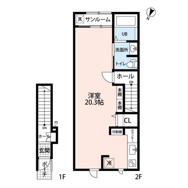 新潟市江南区早苗のアパートの間取り