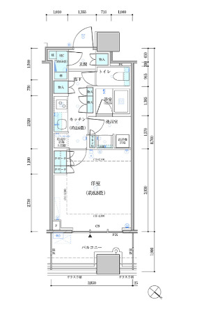 中央区勝どきのマンションの間取り