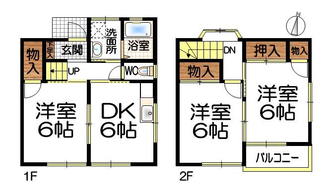 ＪＲ福塩線 駅家駅 徒歩7分 2階建 築32年の間取り写真