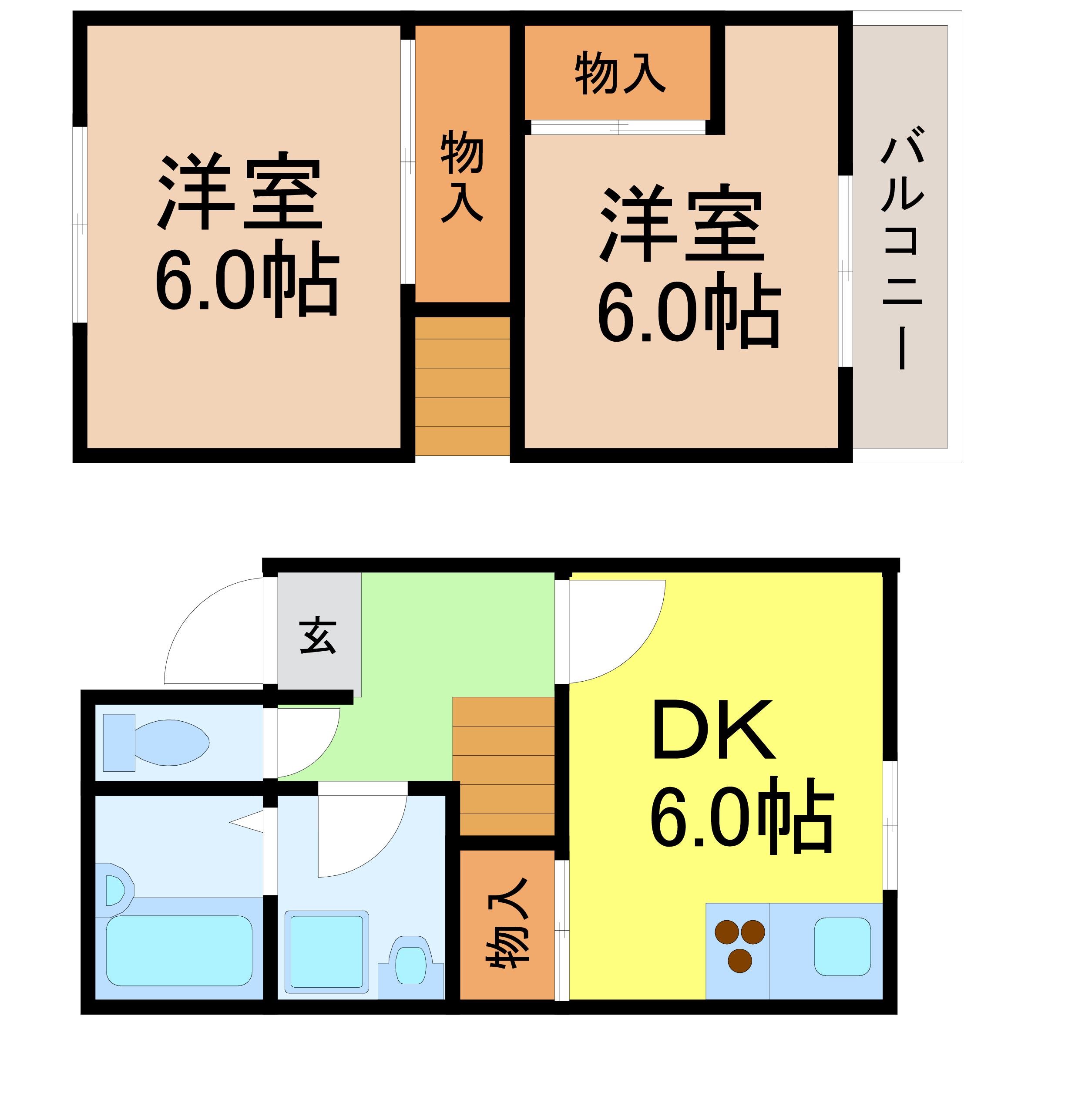 ＪＲ東海道本線 尾頭橋駅 徒歩7分 2階建 築54年の間取り写真