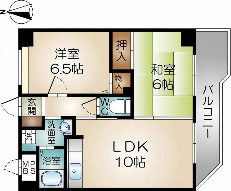 阪急京都線 富田駅 徒歩10分 5階建 築25年の間取り写真
