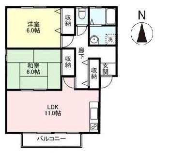 高松市牟礼町牟礼のアパートの間取り