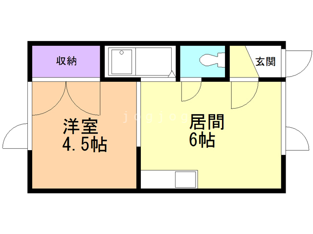 釧路市芦野のアパートの間取り