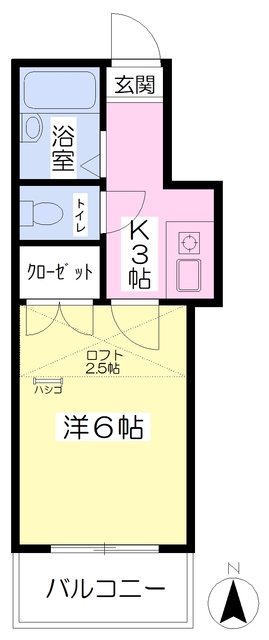 【松山市辻町のアパートの間取り】