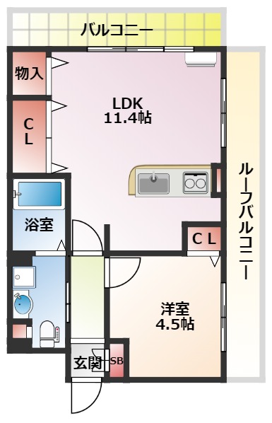 ＰＲＩＭＡＵＴＥ枚方公園の間取り