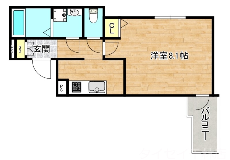 大阪市旭区清水のアパートの間取り