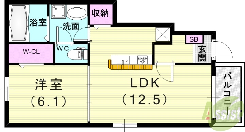 豊中市柴原町のアパートの間取り