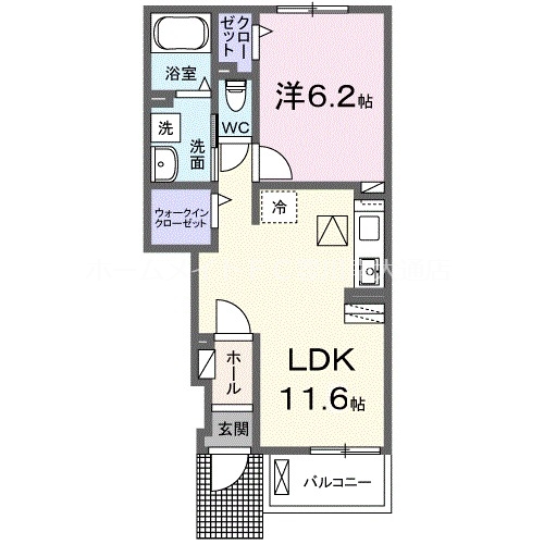 豊川市伊奈町のアパートの間取り