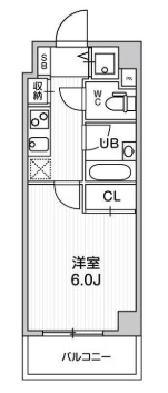 港区新橋のマンションの間取り