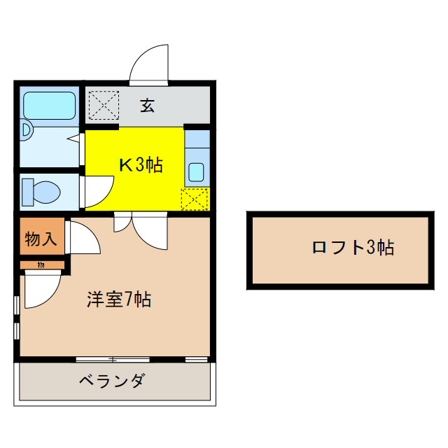 大垣市静里町のアパートの間取り