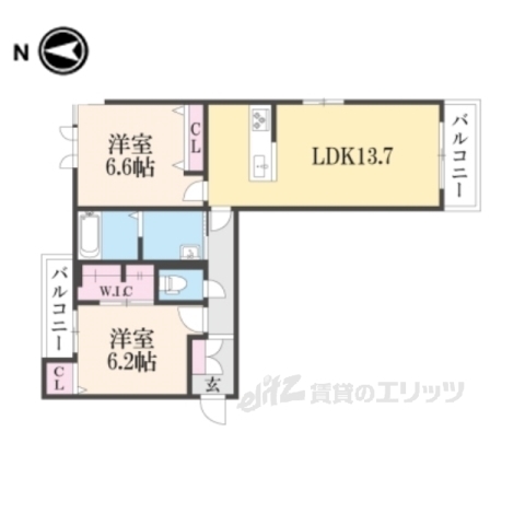 長浜市平方町のマンションの間取り