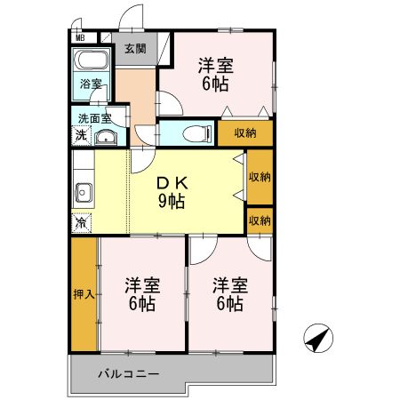 豊田市美山町のマンションの間取り