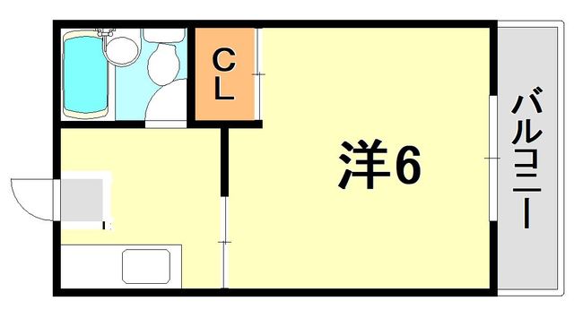 神戸市兵庫区松原通のマンションの間取り