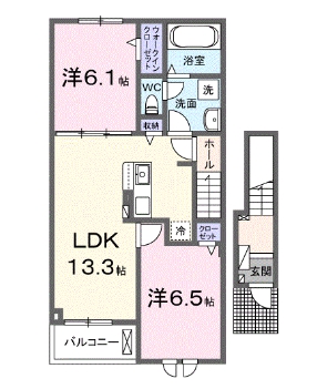 碧南市踏分町のアパートの間取り