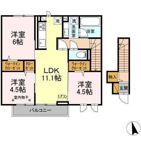 柏市宿連寺のアパートの間取り