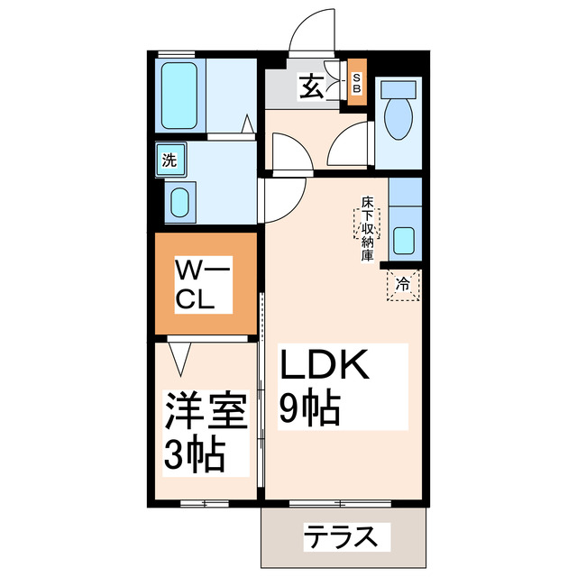 菊池郡菊陽町花立のアパートの間取り