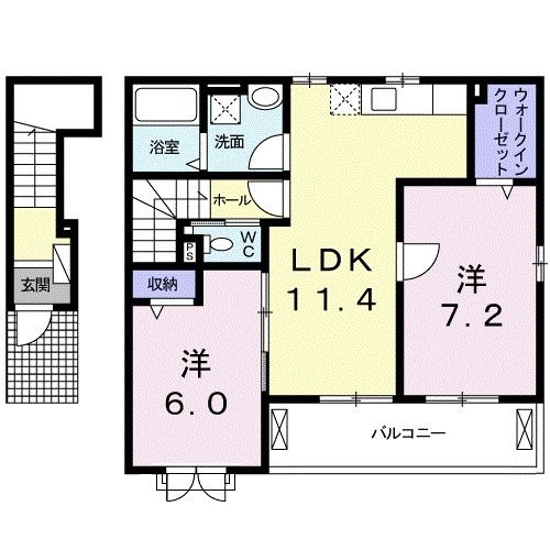 富士市厚原のアパートの間取り