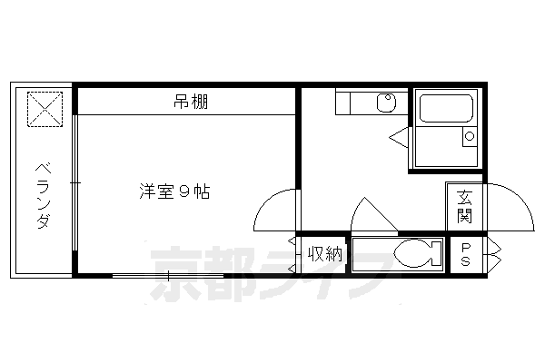 京都市東山区泉涌寺五葉ノ辻町のマンションの間取り