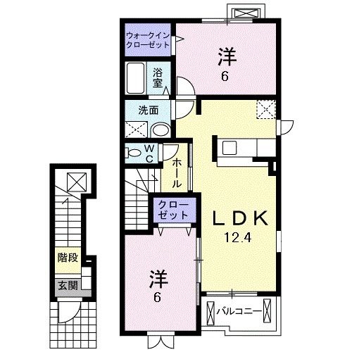 美濃加茂市加茂野町市橋のアパートの間取り