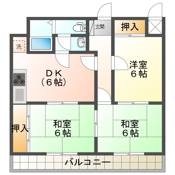 神戸市西区枝吉のマンションの間取り